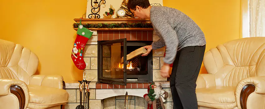 Rusted Metal Fireplace Restoration in Mead Valley, California